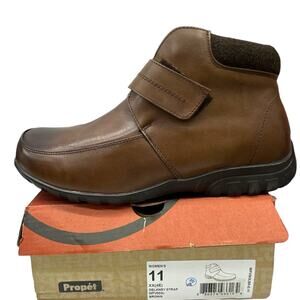 Propet Brown Delaney Water Resistant Leather Ankle Boots Women's size 11 XX Wide